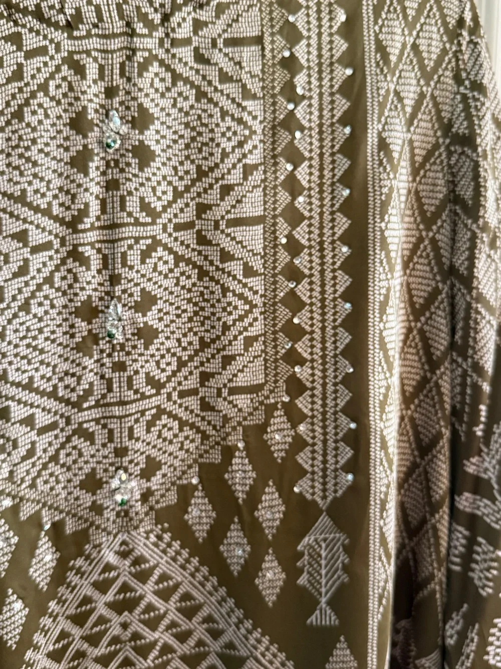 Sapphire NWT Olive Green Embellished Tunic & Pants Set: Size XL 2-Piece